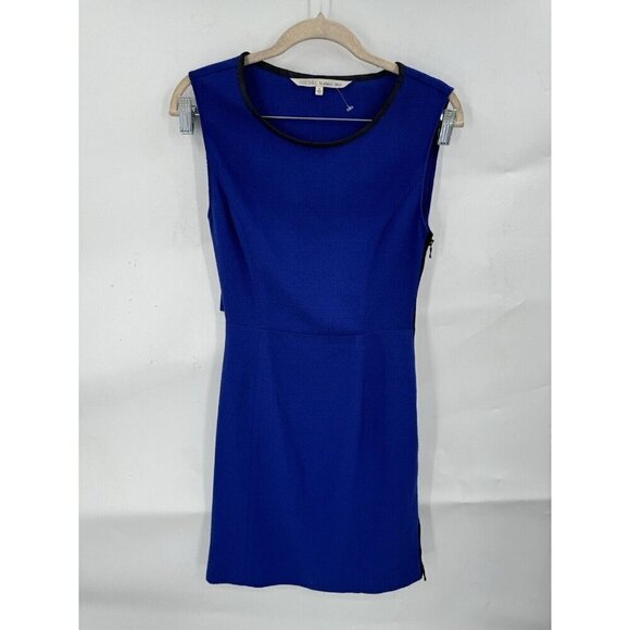 Rachel Roy Dress Women 0 Blue Boy Meets Girl Mini Open Back Night Out Preppy - Picture 1 of 12